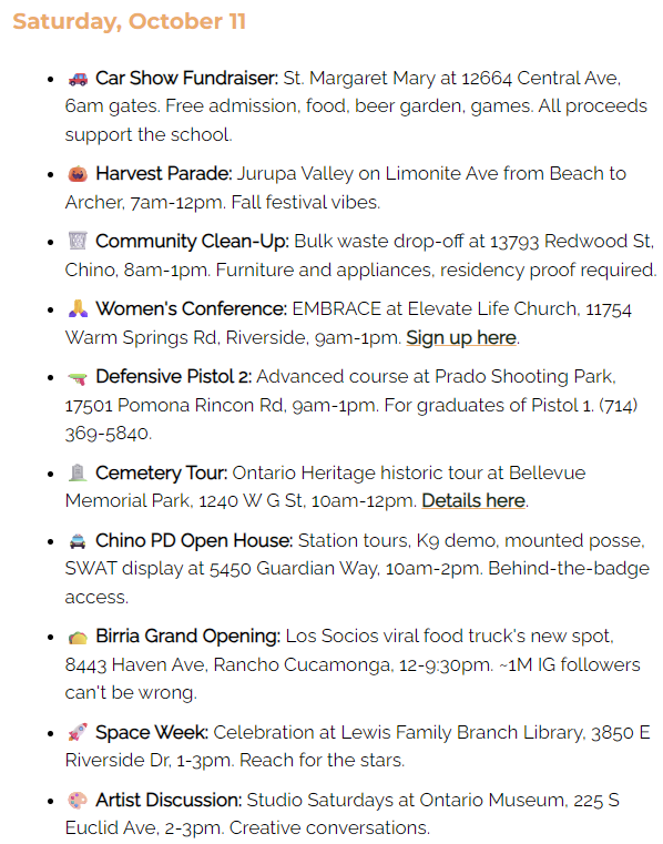 Free Text Listing Example